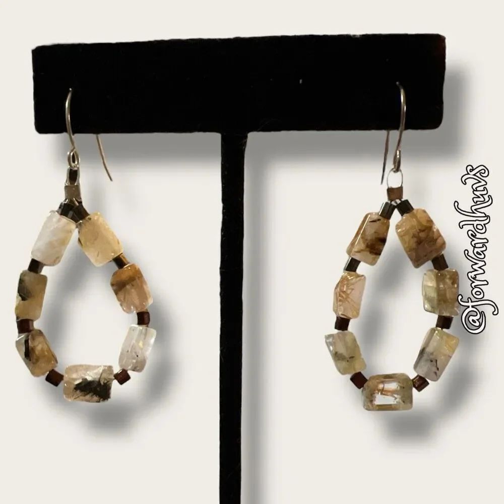 Hand Crafted Stone Dangle Earrings